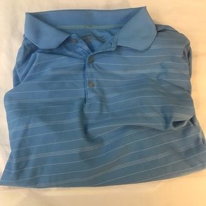 Men’s blue striped Nike Golf Polo